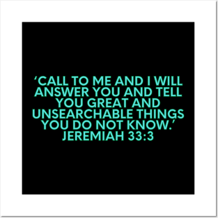 Bible Verse Jeremiah 33:3 Posters and Art